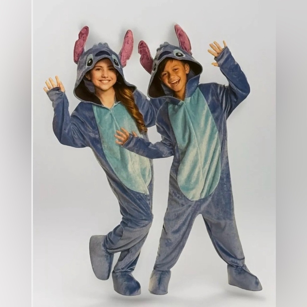 One Piece Stitch Unisex Costume Zip up Romper  Size Large 10-12